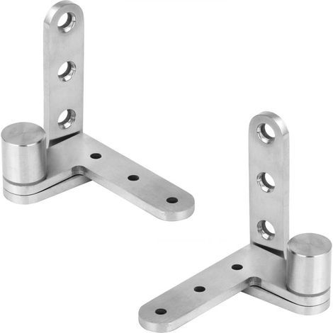 Lot de 2 charnières de porte pivotantes en acier inoxydable, 1 x gauche, 1 x droite (1/5)