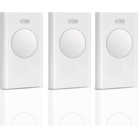 Télécommande universelle pour portail – 3 unités, 2 canaux XT2 433 SLH LR, fréquence 433,92 MHz, compatible F433, blanc, piles incluses