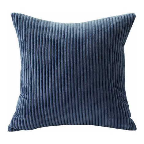 Lot de 2 Housses de Coussin 45x45cm en Velours Housse de Coussin Bleu Foncé (1/3)