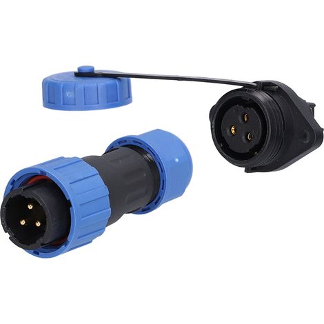 Connecteur d'alimentation étanche 3 broches mâle et femelle pour ordinateur, compatible avec les prises et fiches d'aviation (250 V, 10 A). (1/5)