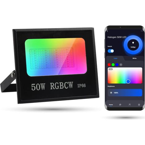 Foco halógeno LED WiFi Tuya de 50 W RGBCW (1/5)
