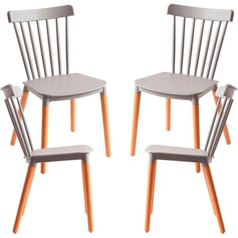 Packs Sillas Comedor - Pack 4 Sillas Leka - Gris (1/5)