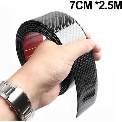 (7 cm x 2,5 m) Bande adhésive de protection en fibre de carbone BLALION pour voiture,à coller soi-même,pour seuils de porte et rétroviseurs latéraux Film protecteur anti-rayures et imperméable (1/3)