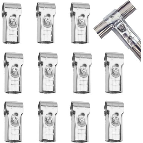 12 Pièces Pince en T pour Rail d'Extrémité 32 mm Colliers de Serrage pour Rail en T Pole pour Rail d'Extrémité Tuyau en Acier Inoxydable Accessoires (1/5)