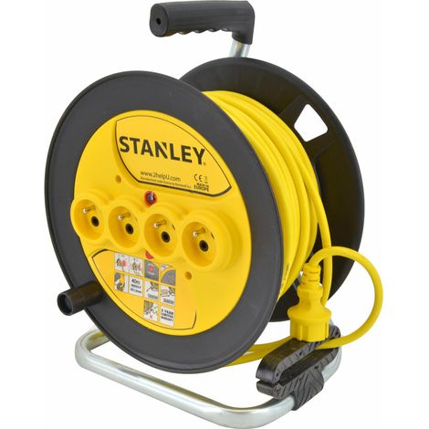 Stanley przedłużacz bębnowy 40m 3x1,5mm 16a ip20 z zabezpieczeniem przepięciowym