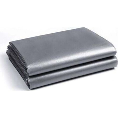 [NEVER USED] Heavy-duty 160g/m² waterproof cover with aluminum eyelets on both sides for gardens, swimming pools, cars, wood, - (Army Green Silver - 2x3m 15 sq ft).