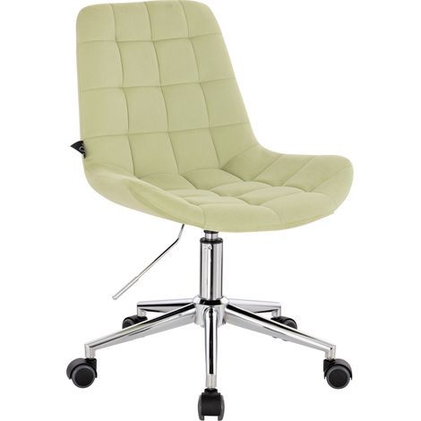 Svita – Chaise de bureau réglable en hauteur pour enfants – Dossier ergonomique – Pivotant 360° – Velours vert pastel – Dimensions 51x58,5x76-87 cm (1/5)