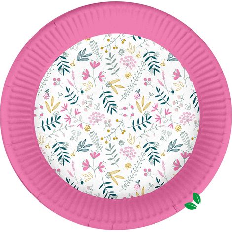 Set de 10 assiettes en carton 23 cm Joyeux printemps