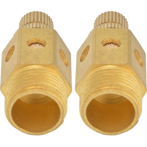 Silencieux pneumatique à échappement rapide (lot de 2), silencieux en laiton à débit d'air réglable PT3/8, filetage extérieur PSC-03 (1/5)