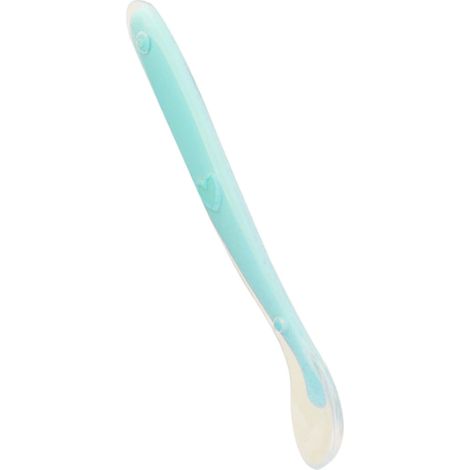 Baby-Silikonlöffel, ergonomisch, zahnfleischfreundlich, weich, für Babys ab 4 Monaten, hellblau (1/5)