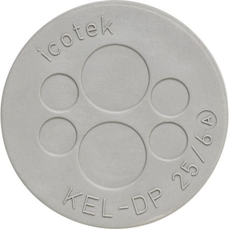 Icotek KEL-DP 25/4 Kabeldurchführungsplatte   Klemm-Ø (max.) 8 mm  Elastomer Grau 1 St.