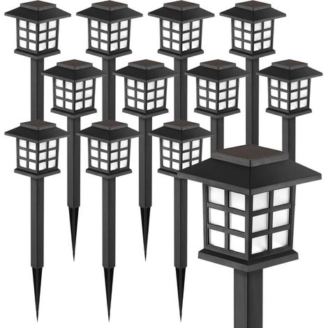 Guirlande solaire, 12 lumières solaires à LED de paquet imperméables extérieures, lumières de passerelle solaire maintiennent 10 heures d'éclairage pour votre jardin, paysage, chemin, cour, patio, all (1/5)