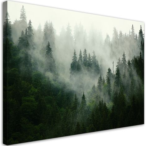 Quadro su tela, Foresta nella nebbia - 60x40 (1/4)