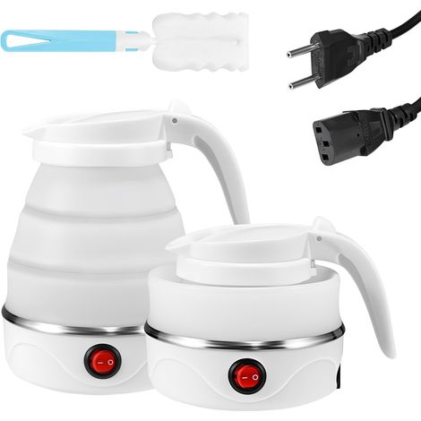Bouilloire Pliable,600ml Mini pliable Voyage Silicone 5 Min Ébullition Blanc Portable électrique Pour Camping,Voyage,Bureau,l'Extérieur (1/5)