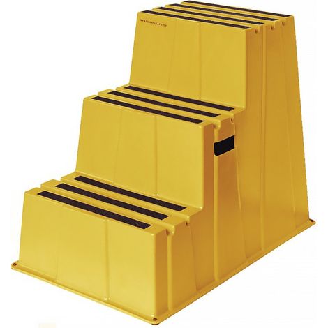 Escalón para trabajo pesado, escalón 3, plataforma-H.730 mm, esférico amarillo