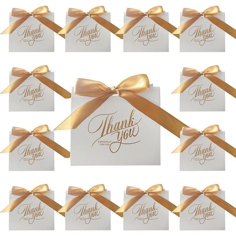Coffrets cadeaux de mariage, 20 pièces avec nœud, adaptés aux mariages, anniversaires et fêtes (115 x 45 x 100 mm) (1/5)