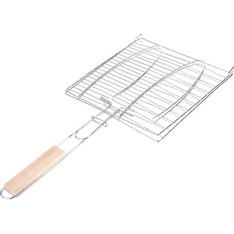 [LCS] Panier à griller 39,5 x 21,5 x 18,5 cm pour barbecue, pince à griller en acier inoxydable, accessoires pour barbecue, pince à poisson grillé, épuisette. (1/5)
