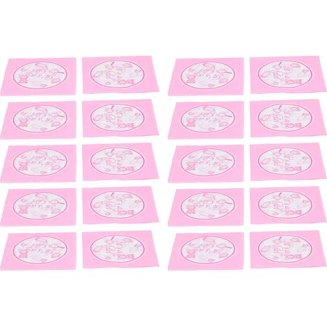 Serviettes roses en papier pour baptême de fille, décoration de fête et de déjeuner. C'est une fille (1/5)