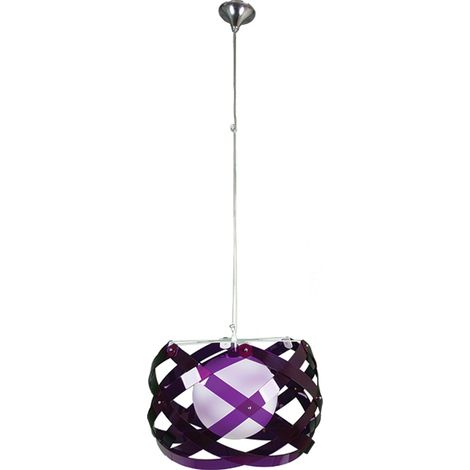 Ciondolo acquario medio 1xe27 h.reg.xd.53cm lilla/bianco