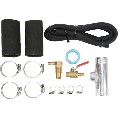 Auxiliary transfer tank connector kit with fuel hose connector T-clamp 11025 Replacement for Ford F250 diesel trucks Silver. (1/5)