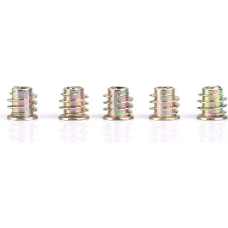 M4 / M5 Écrou Hexagonal Fileté en Alliage de Zinc Écrou Hexagonal de Fixation à l'Intérieur Écrou Insérer Douille Écrous à Vis pour Meubles en Bois(M4x8（50pcs)).