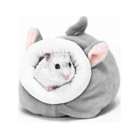 UlisemHamster Cotton Hibernation Nest, Small Hibernation Nest, Warm Winter Nest for Rabbit, Cotton Sleeping Nest for Small Animals, Mini Hedgehog, Gray (1/4)