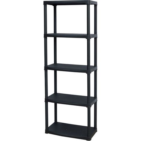 Etagere de rangement - TOOD - ETA 635 - 5 tablettes - Plastique - 60 x 30 x 176 cm - Noir