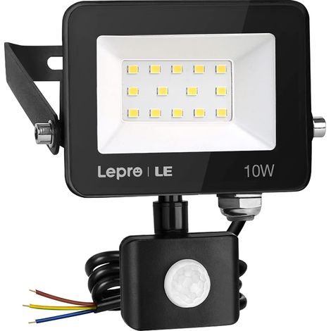 10W Projecteur LED Avec Détecteur de Mouvement 850LM 5000K IP65 Lumière extérieure Avec Détecteur, Spot LED Extérieur Avec Détecteur Etanche, Projecteur LED exterieur pour Jardin, Cour (1/5)