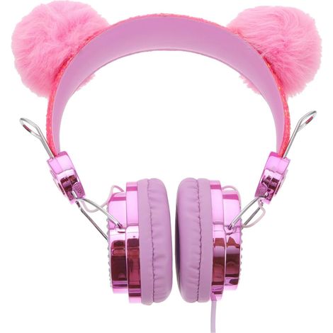 Casque Audio Accessoire Vestimentaire Couleur Aléatoire Oreilles de Chat Pailletées Câble Élastique Anti-Gel, Design en Abs et PVC pour pour Garçon et Filles (1/5)