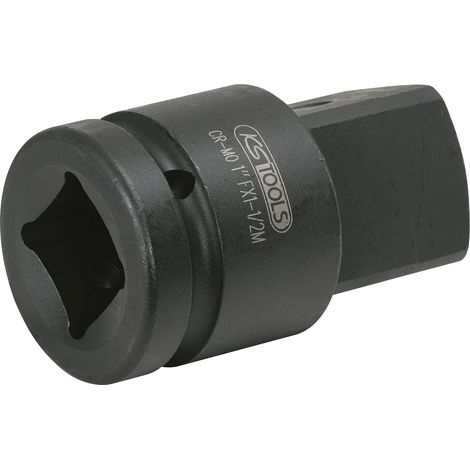Adaptateur de choc 1 pouce - 1 unité - Acier trempé - Conversion femelle vers mâle - Pour clés à chocs industrielles - Compact et robuste
