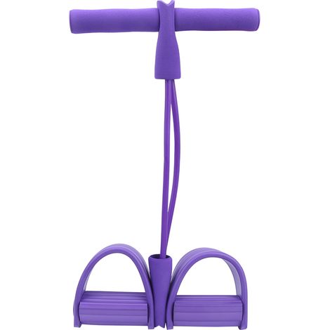 Tubes Élastiques Fitness avec Poignées pour Abdominaux, Jambes et Exercices à la Maison (Violet) (1/5)