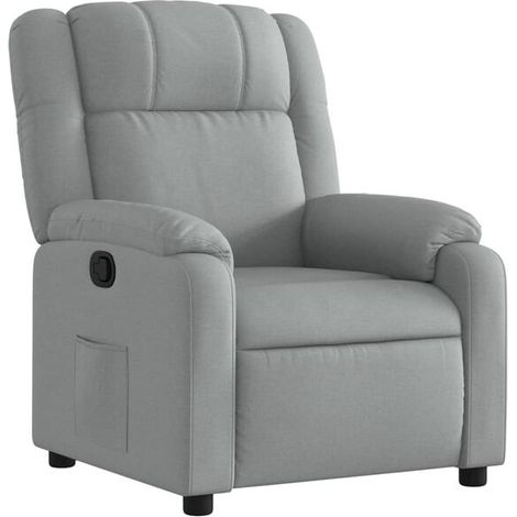 Fauteuil inclinable en tissu gris clair (1/5)