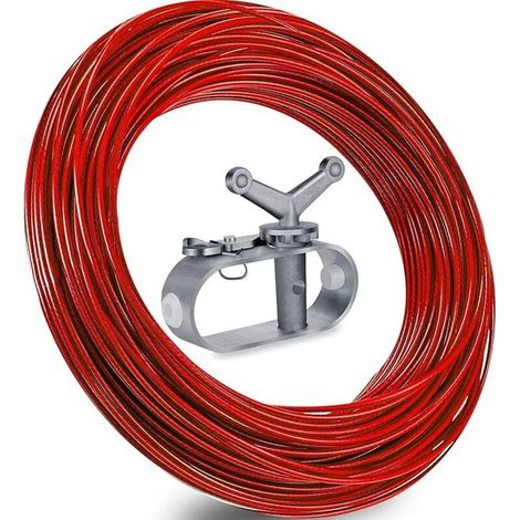 Treuil de couverture de piscine, câble de 131 pieds pour une couverture de piscine hors sol sûre en hiver (rouge) (1/4)