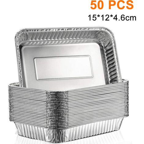 Bacs de récupération des graisses en aluminium pour barbecue - Lot de 2 bacs résistants. Plateaux jetables compatibles avec les barbecues fabriqués aux États-Unis. Idéaux aussi pour la cuisson au four (1/5)