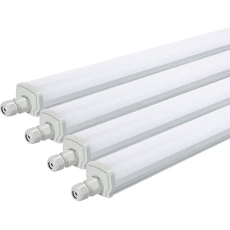Réglette LED étanche 120cm 36W IP65 Interconnectable - Pack de 4 / Blanc Neutre - SILUMEN
