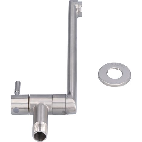 Robinet d'eau G1/2 allongé en acier inoxydable 304, robinet d'eau froide simple pour cuisine, balcon, piscine (1/5)