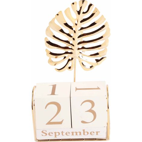 Calendrier Perpétuel en Bois à Poussoir - Décoration Bureau et Salon, Idée Cadeau Original pour Maison ou Café (1/5)