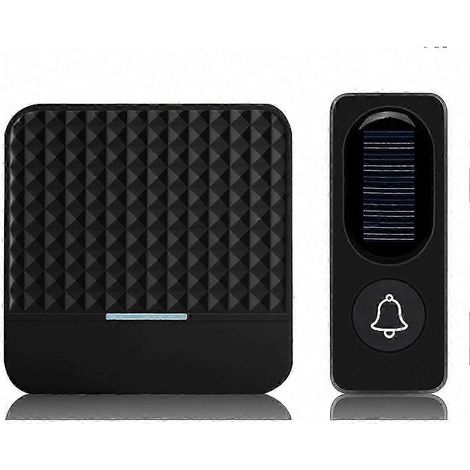 Kabellose Solar-Türklingel, IP65 wasserdicht, 300 m Reichweite, Außenklingel-Set, aufladbar über Solarpanel (1/5)