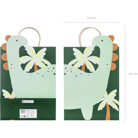 Sac cadeau dinosaure 10x24x37cm (1/3)