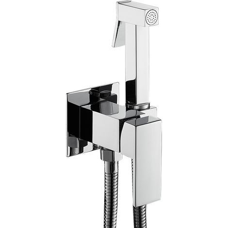 Set de ducha para baño, kit completo de higiene con rociador, soporte y grifo de tres vías, cromado (1/5)