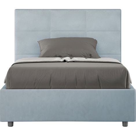 Letto 1 Piazza e Mezzo 120x200 cm Senza Rete Mika Azzurro (1/5)