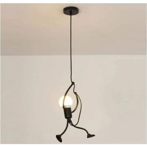 SABIR Lustre moderne, design créatif de dessin animé Iron Man, adapté pour salle à manger, chambre à coucher, cuisine, chambre à coucher, salon, noir (1/5)