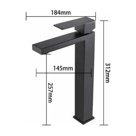 Mitigeur lavabo noir mat (1/4)