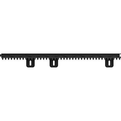 Crémaillère de portail coulissant 50 cm - Nylon renforcé et acier - Module 4, pas 13 mm - Noir (1/5)