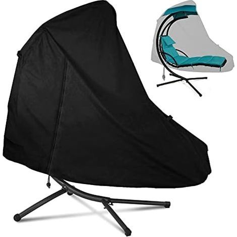 Housse Transat Suspendu avec Fermeture Éclair, Housse Bain de Soleil Suspendu Iimperméable, Coupe-Vent, Anti-UV pour Balancelle de Jardin, Véranda, Pelouse, Protection de Meubles-185 x 116 x 198 cm (1/3)