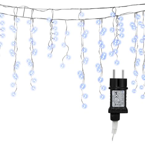 Randaco 5M Cortina de Luz de Navidad LED String 200LEDs Cortina de Luz de Navidad Decoración de Ventanas Navidad Boda Cumpleaños Casa Patio Blanco Frío (1/5)