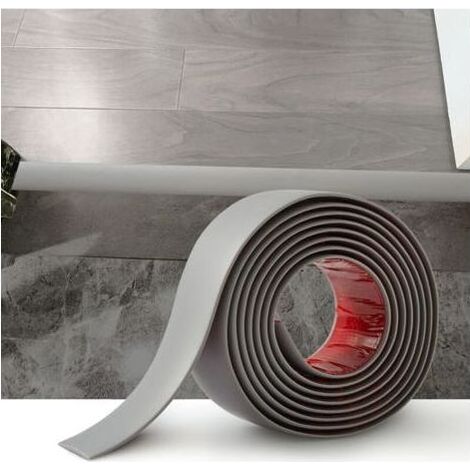Lntyq 2M Bande de Seuil Barre de Seuil Auto-adhésive PVC Barres de Transition de Seuil Bande de Transition Sol pour Les Espaces Entre les Carreaux, les Sols en Bois, 5cm Gris (1/5)