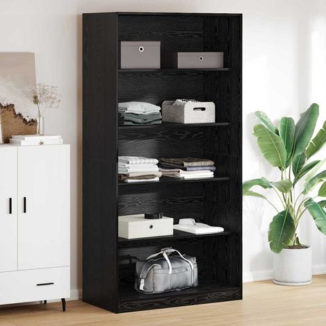 vidaXL Guardaroba Rovere Nero 100 x 50 x 200 cm Legno multistrato