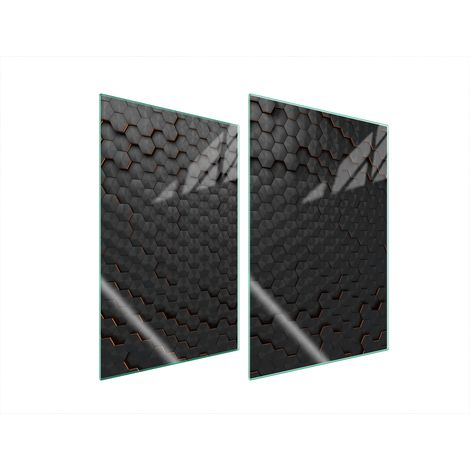 PIASTRA PROTETTIVA IN VETRO PER CUCINA 2x35x52 NERO (1/5)