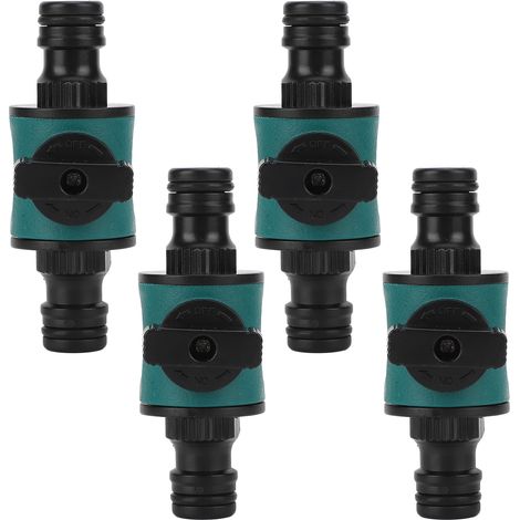 4 Doppelventilnippel-Anschlussstücke, Schnellkupplungsadapter, Umschaltventile für die Gartenbewässerung, 4-teiliges Set (1/5)